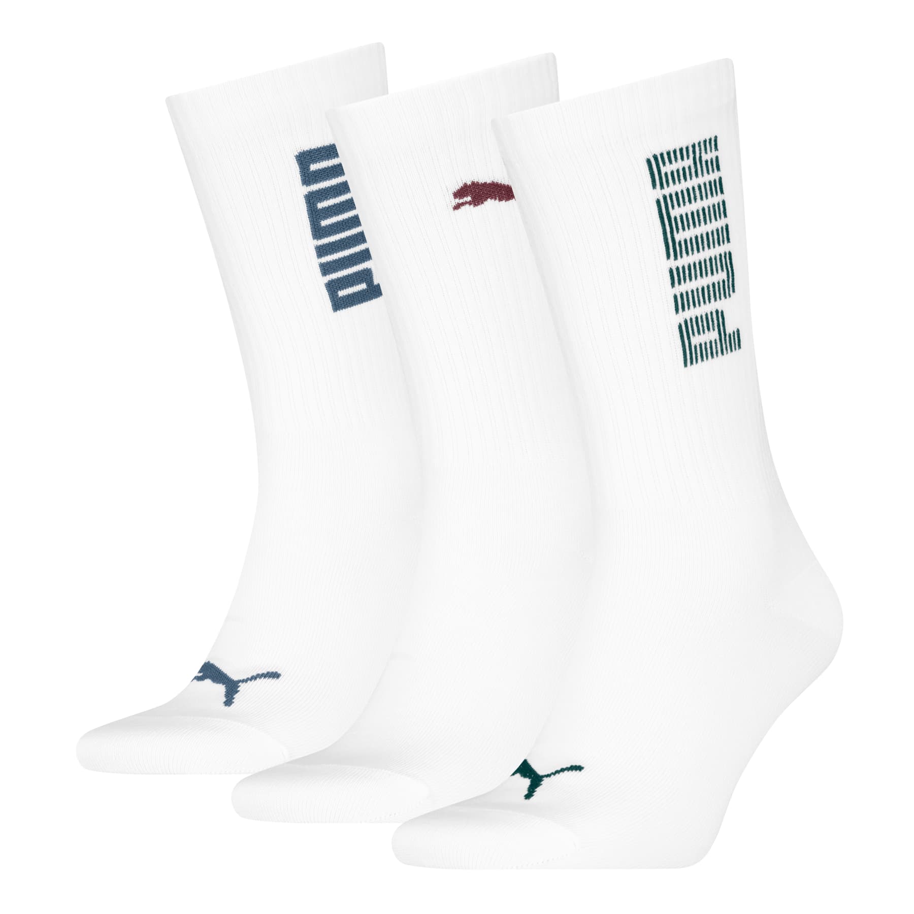 PUMA Unisex Socken Rib Logo Crew 3er Pack