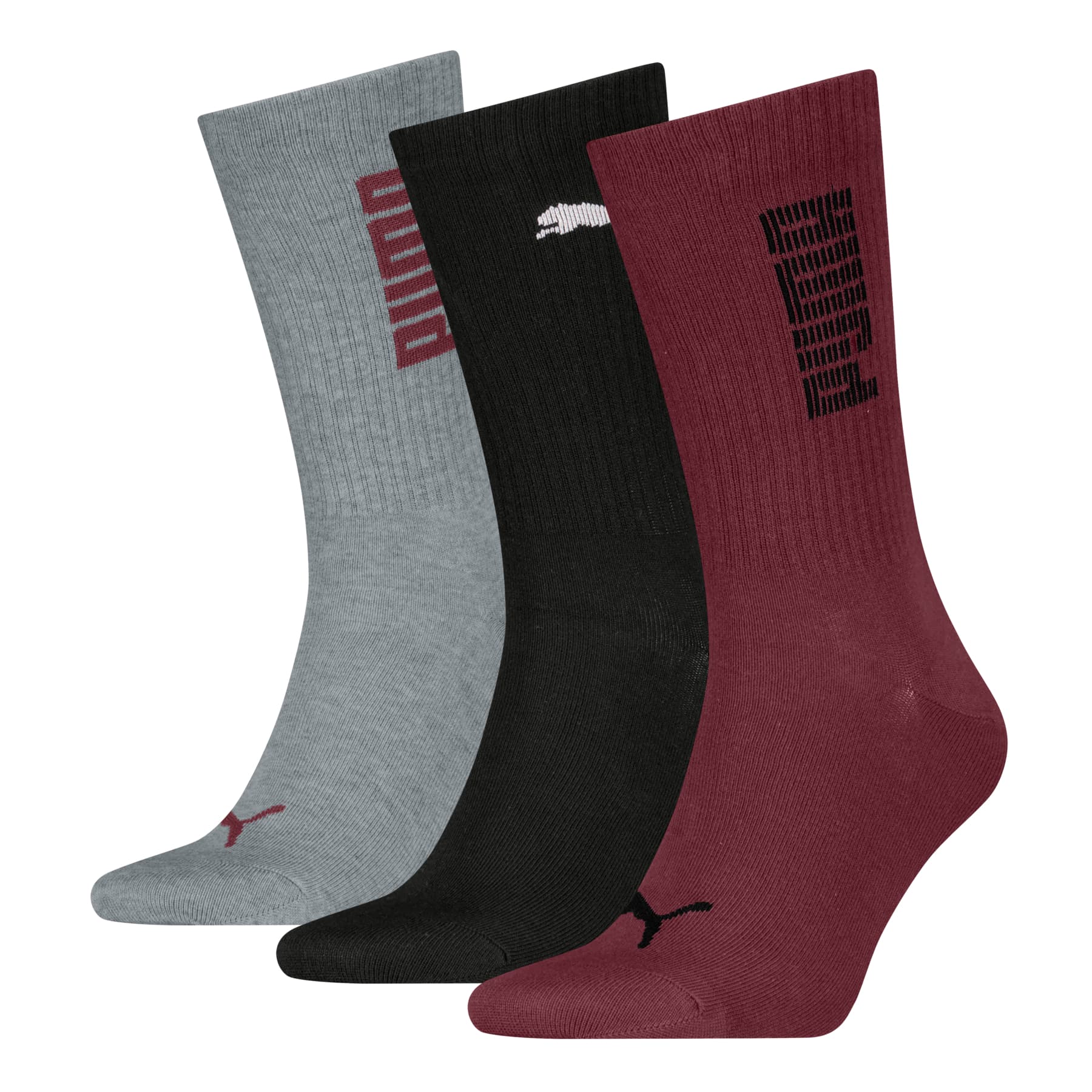 PUMA Unisex Socken Rib Logo Crew 3er Pack