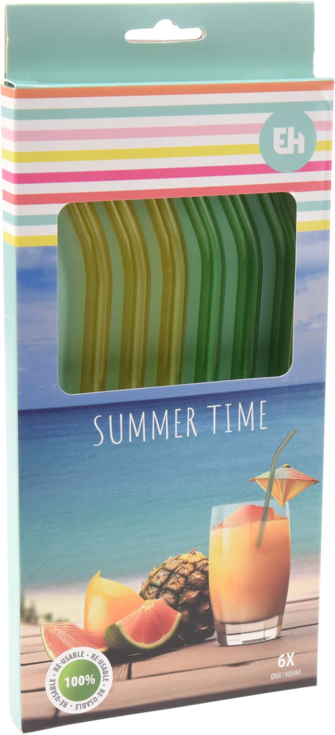 Excellent Houseware Trinkhalme mit Bürste 6-tlg.