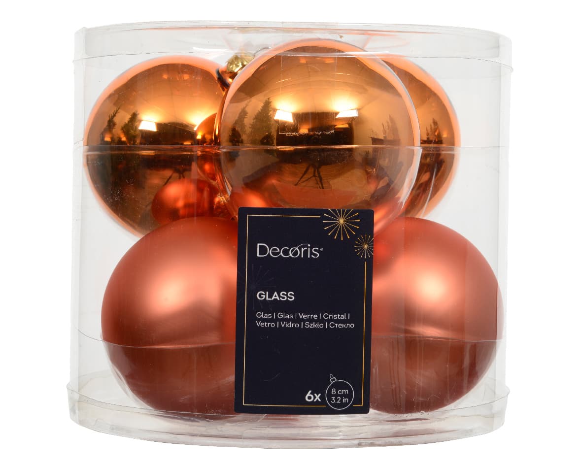 Decoris Weihnachtsdekoration Glaskugeln ø8cm