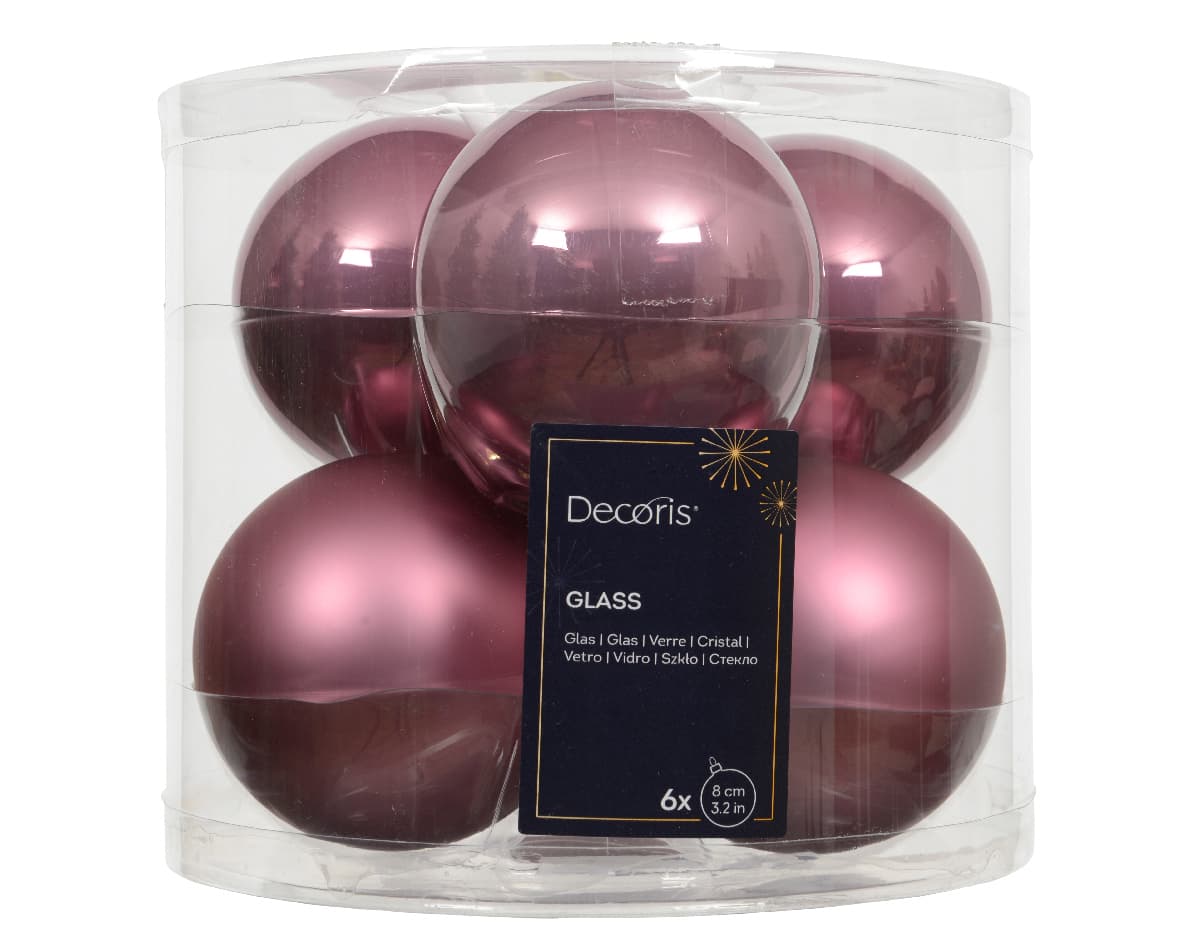Decoris Weihnachtsdekoration Glaskugeln ø8cm