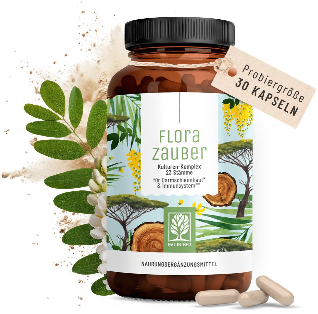 NATURTREU Florazauber Kulturen-Komplex mit 23 Bakterienstämmen 30 Kapseln