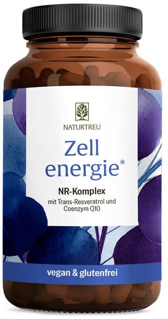 NATURTREU Zellenergie NR-Komplex mit Nicotinamid Ribosid, Resveratrol & Coenzym Q10 90 Kapseln