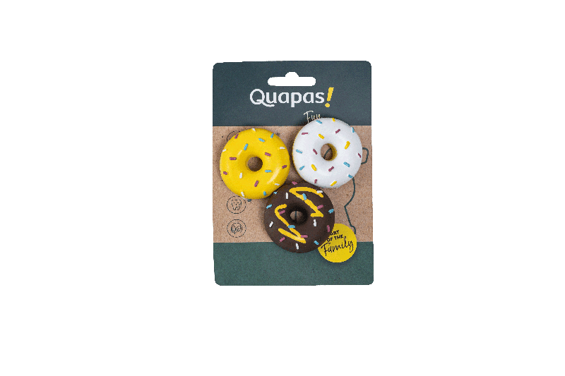 Quapas Hundespielzeug Fun Latex Donuts 3er Pack
