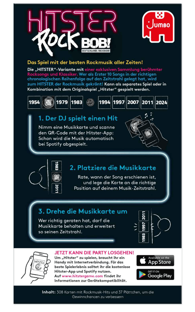 Produktbild Jumbo Spiele - Hitster – Rock | Die ultimative Rockmusik-Erweiterung für dein Musik-Quiz 5 von 5