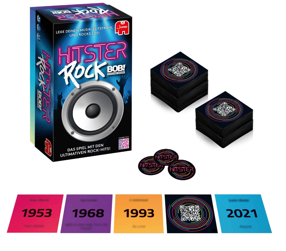 Produktbild Jumbo Spiele - Hitster – Rock | Die ultimative Rockmusik-Erweiterung für dein Musik-Quiz 2 von 5