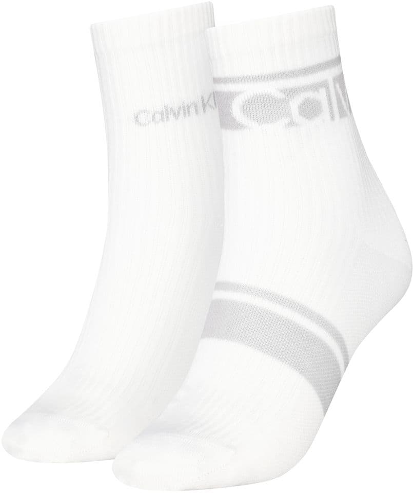 Calvin Klein Damen Kurzsocken Logo Stripe 2er Pack