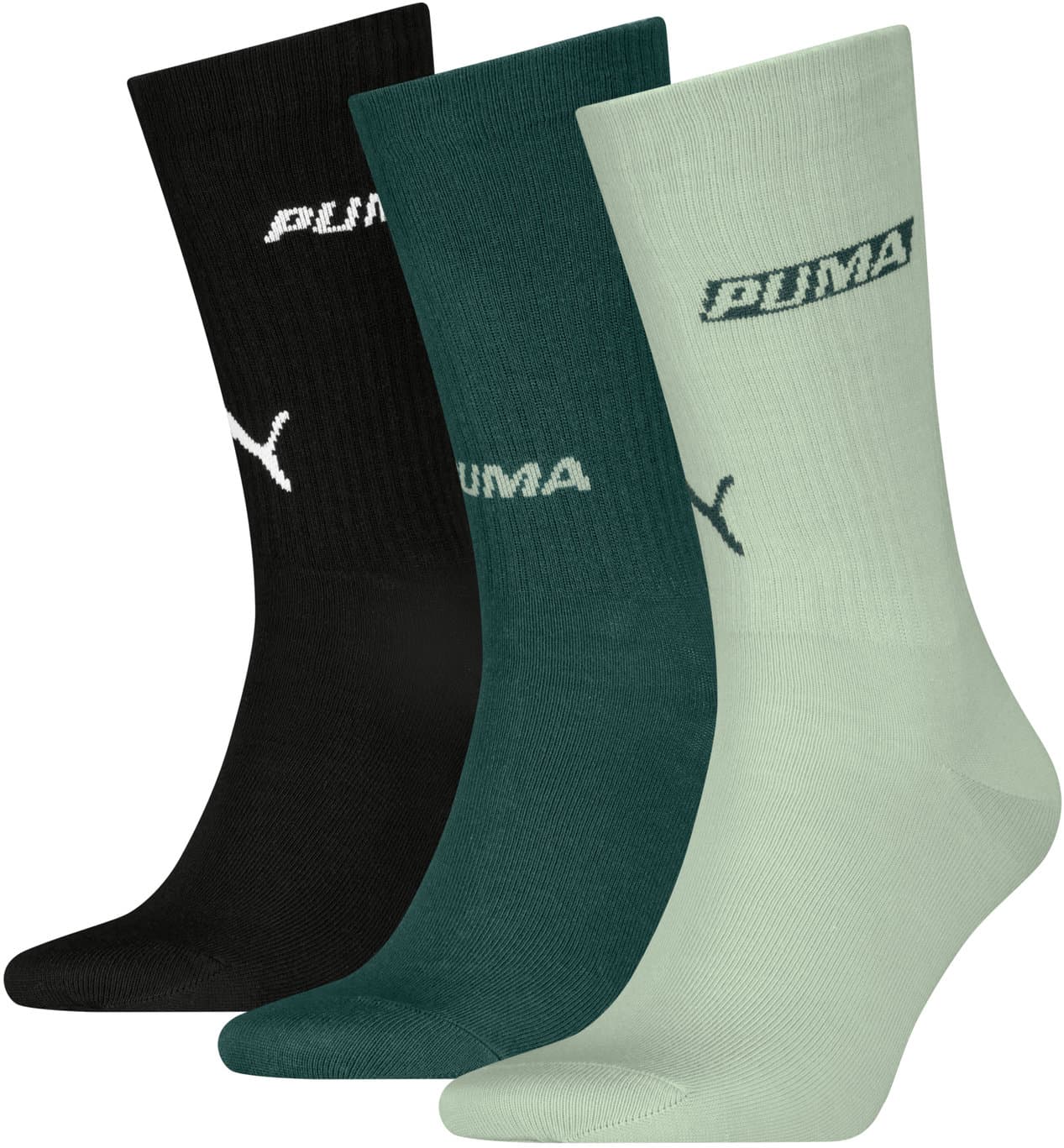 PUMA Unisex Socken Logo Stacking Crew 3er Pack