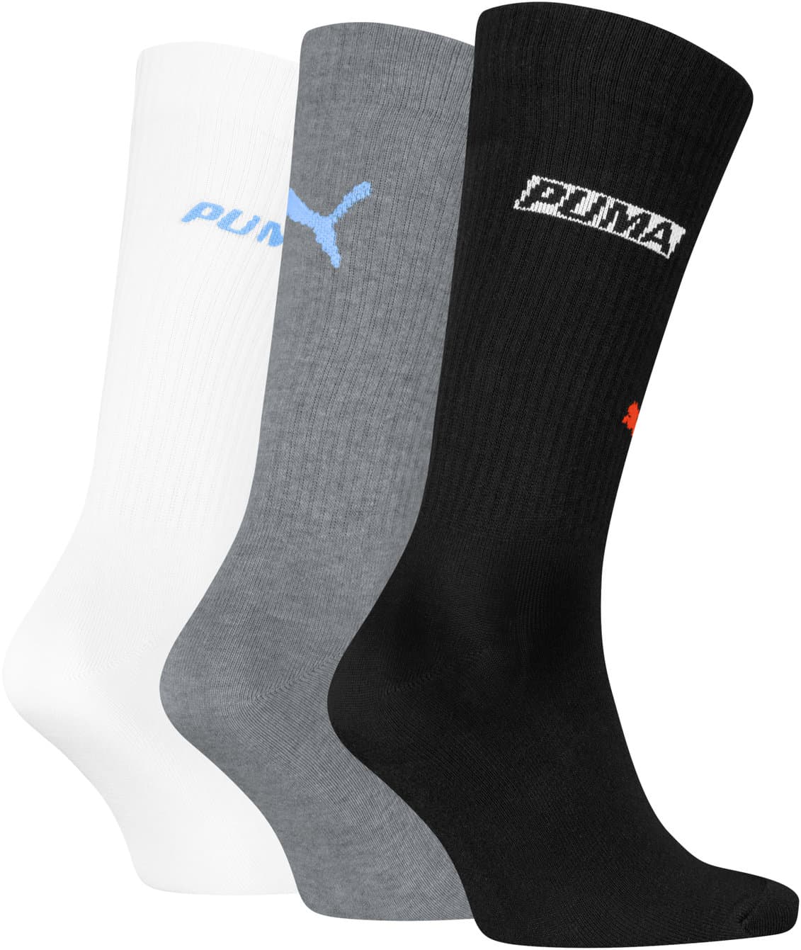 PUMA Unisex Socken Logo Stacking Crew 3er Pack