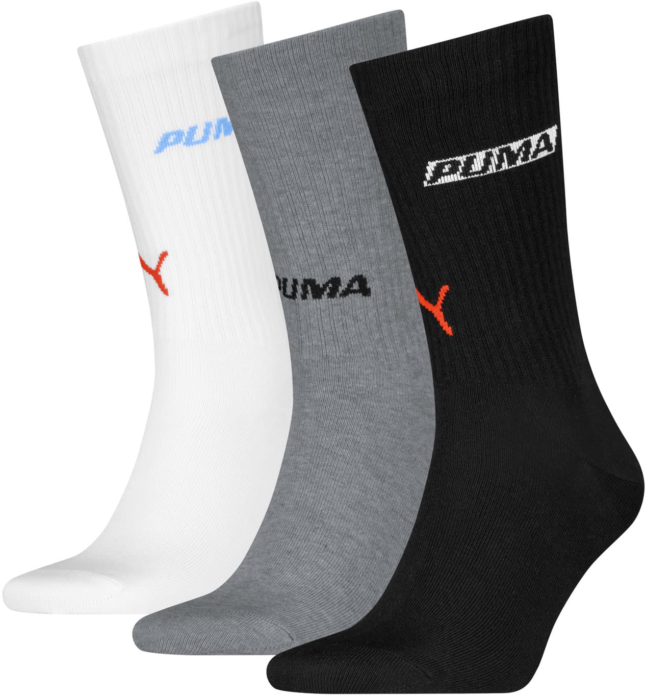 PUMA Unisex Socken Logo Stacking Crew 3er Pack