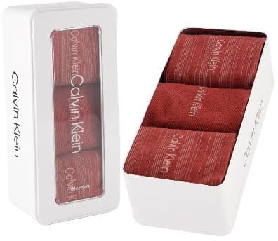 Calvin Klein Damen Socken Contrast Rib 3er Pack Geschenkpackung