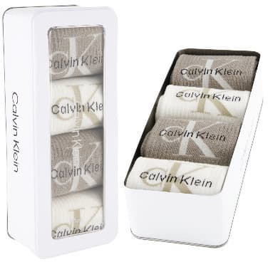 Calvin Klein Herren Socken Monologo 4er Pack Geschenkpackung 