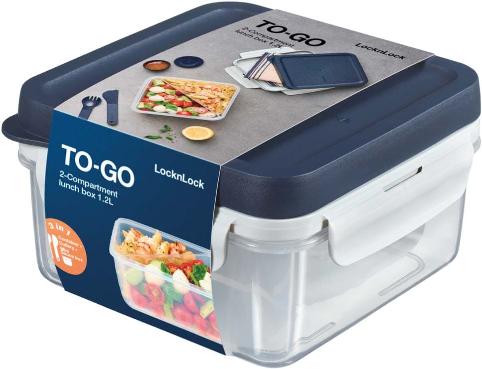 LOCK&LOCK Lunchbox mit Besteck und Einsatz 1,2l