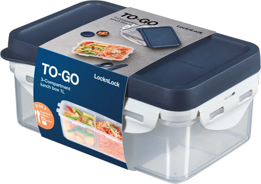 LOCK&LOCK Lunchbox mit Besteck und Einsatz 1l