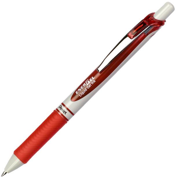 PENTEL Gelroller EnerGel BL77 Eco Liquid mit Druckmechanik 0,3 mm rot