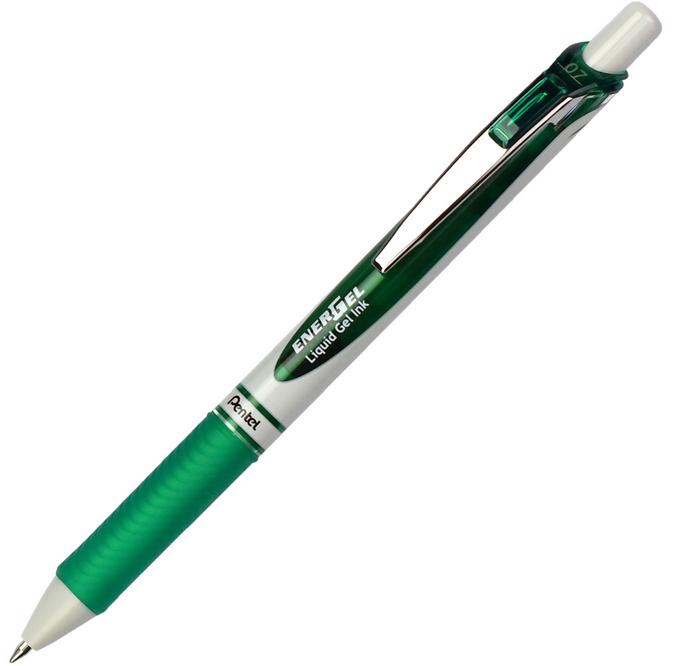 PENTEL Gelroller EnerGel BL77 Eco Liquid mit Druckmechanik 0,3 mm grün