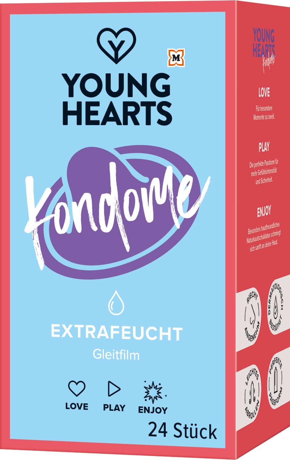 YOUNG HEARTS Kondome Extrafeucht