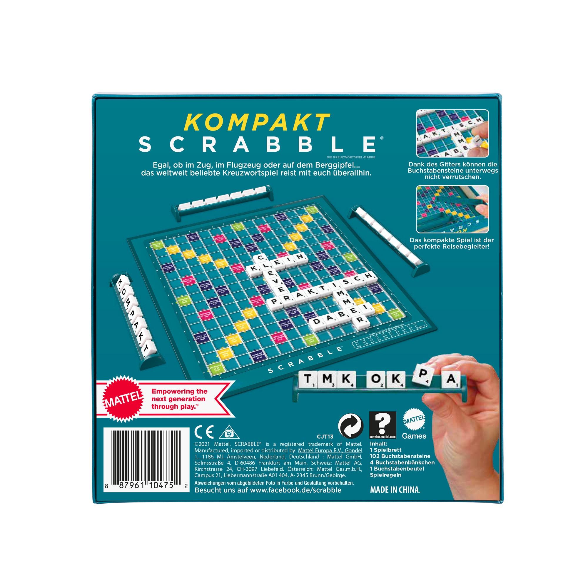Produktbild Mattel Games Scrabble Kompakt, Gesellschaftsspiel, Brettspiel, Reisespiel 3 von 7