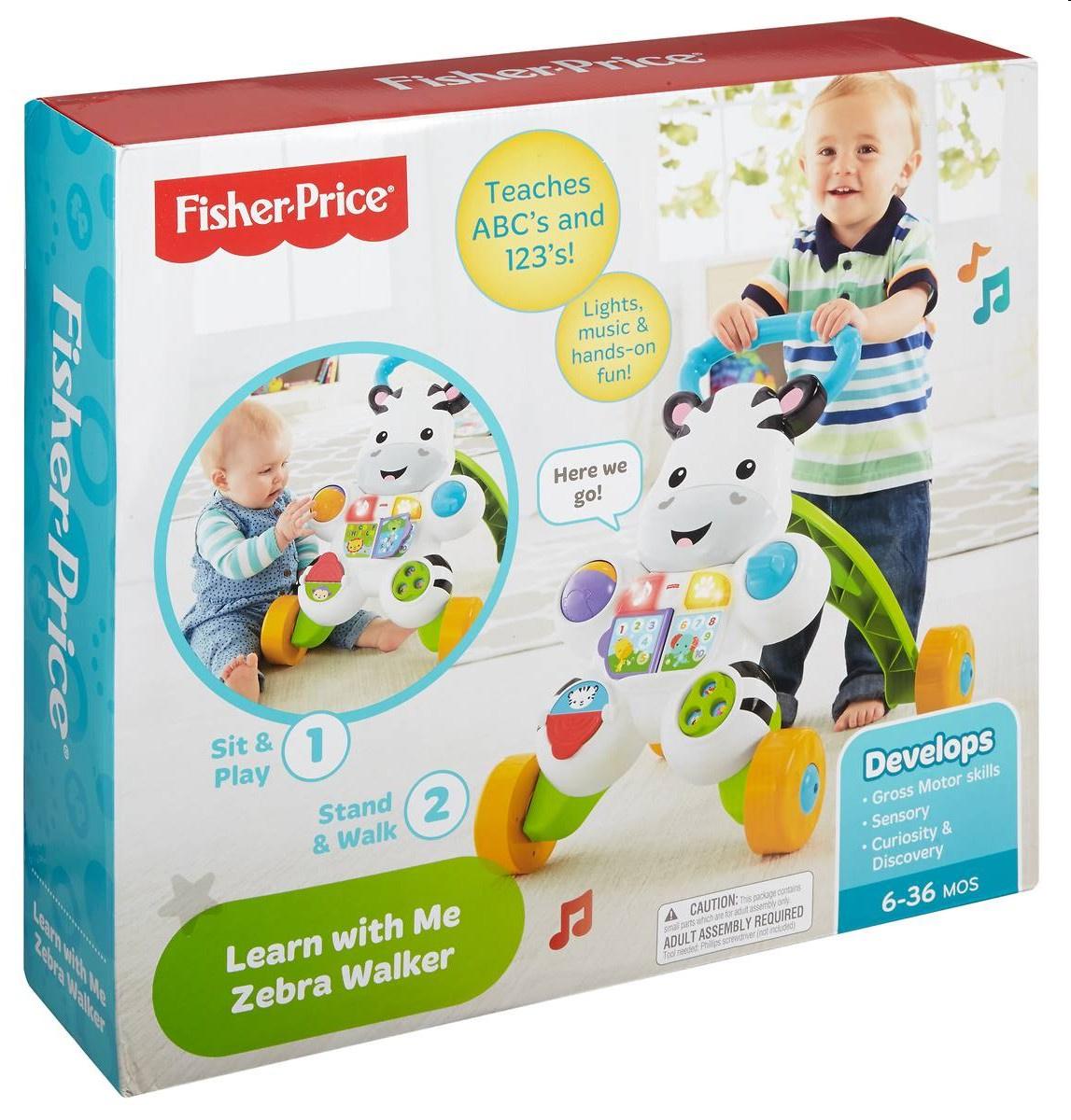 Produktbild Fisher-Price Lern mit mir Zebra-Lauflernwagen, Baby Lauflernhilfe, Laufwagen 5 von 13
