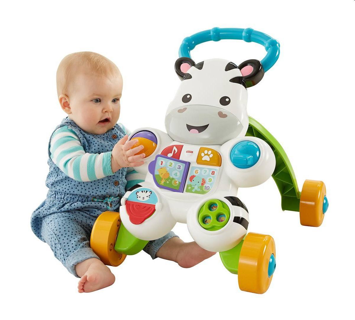 Fisher-Price Lern mit mir Zebra-Lauflernwagen, Baby Lauflernhilfe, Laufwagen