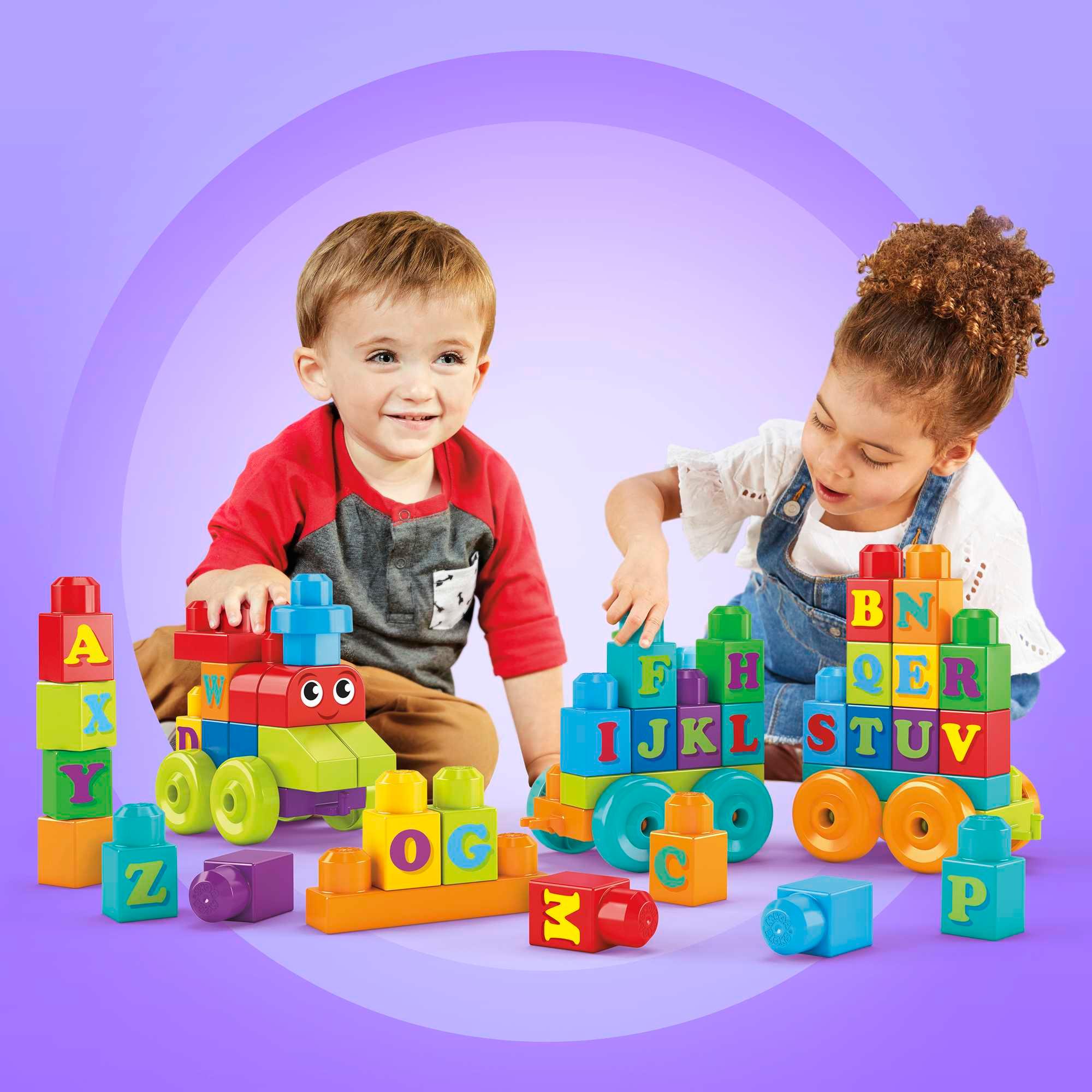 Produktbild Mega Bloks ABC Lernzug (60 Teile), Steck-Bausteine, Bauklötze, Lernspielzeug 5 von 6