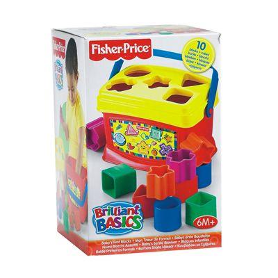 Fisher-Price Babys erste Bausteine, Motorikwürfel, Steckspiel, Bauklötze, Steckwürfel