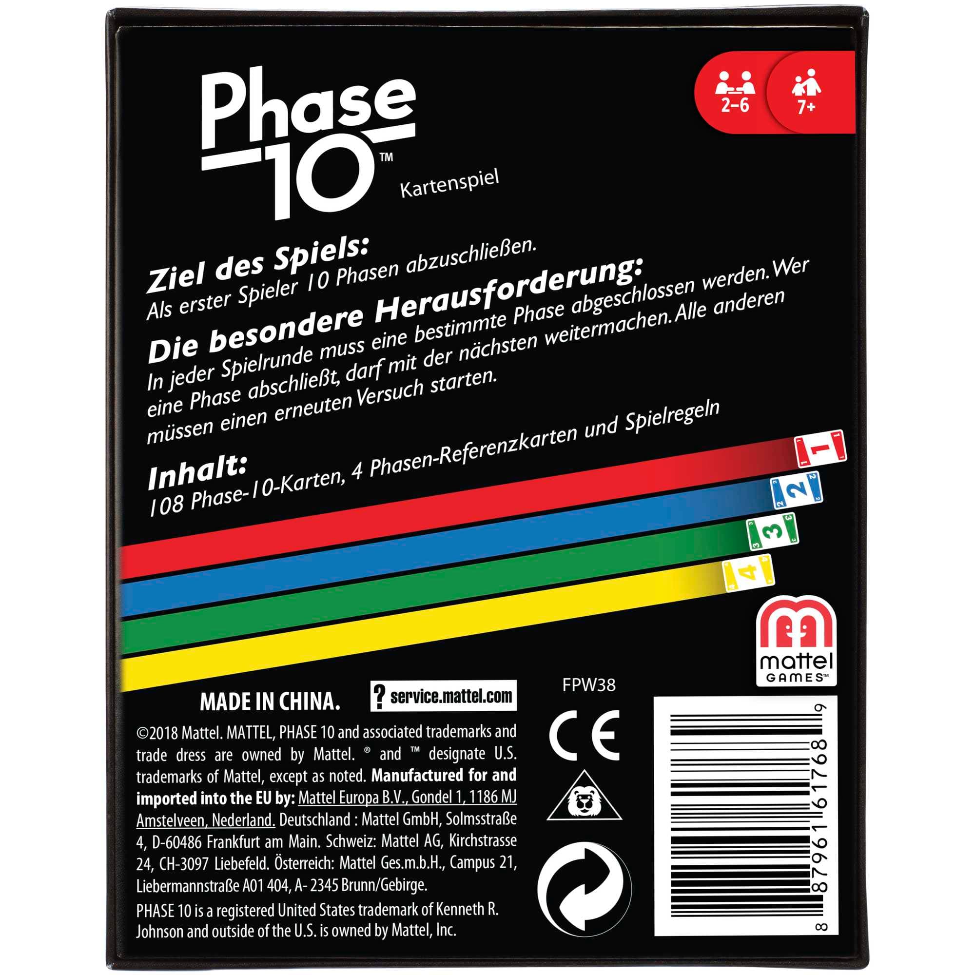 Produktbild Mattel Games Phase 10,  Kartenspiel, Gesellschaftsspiel, Familienspiel, Kinderspiel 2 von 7