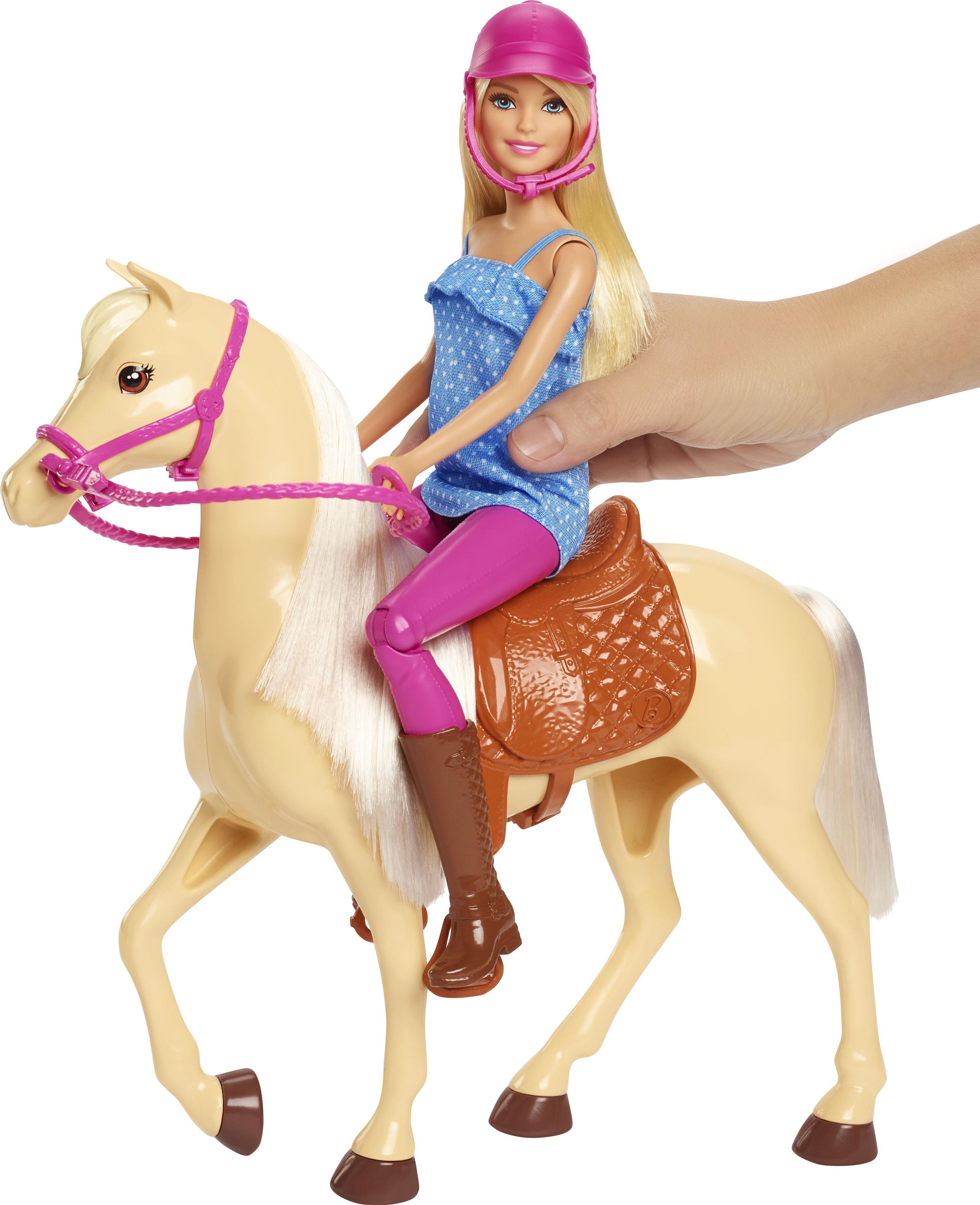 Produktbild Barbie Pferd mit Puppe (blond), Anziehpuppe, Modepuppe, Pferde Spielzeug 5 von 6