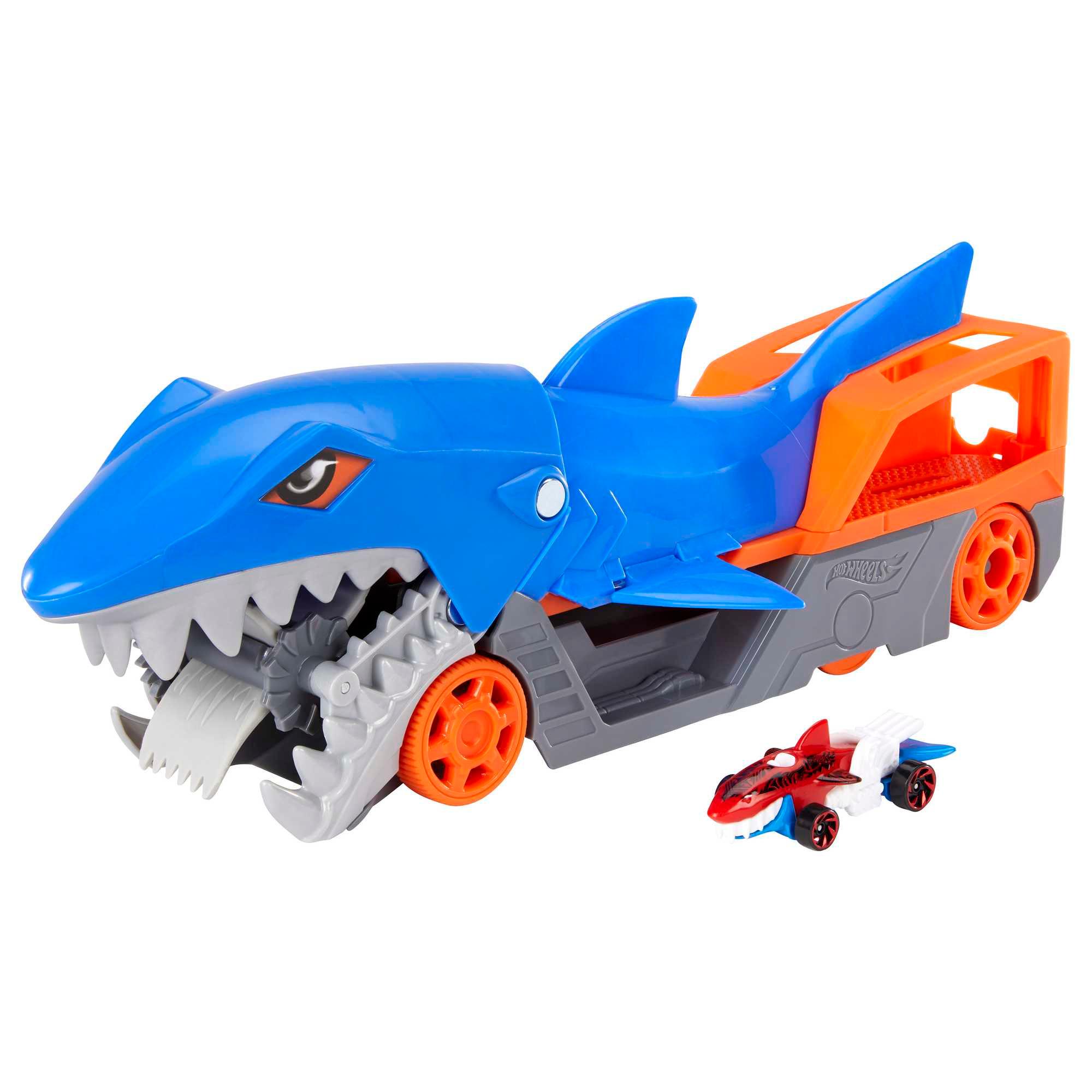 Produktbild Hot Wheels Hungriger Hai-Transporter für bis zu 5 Spielzeugautos 2 von 7