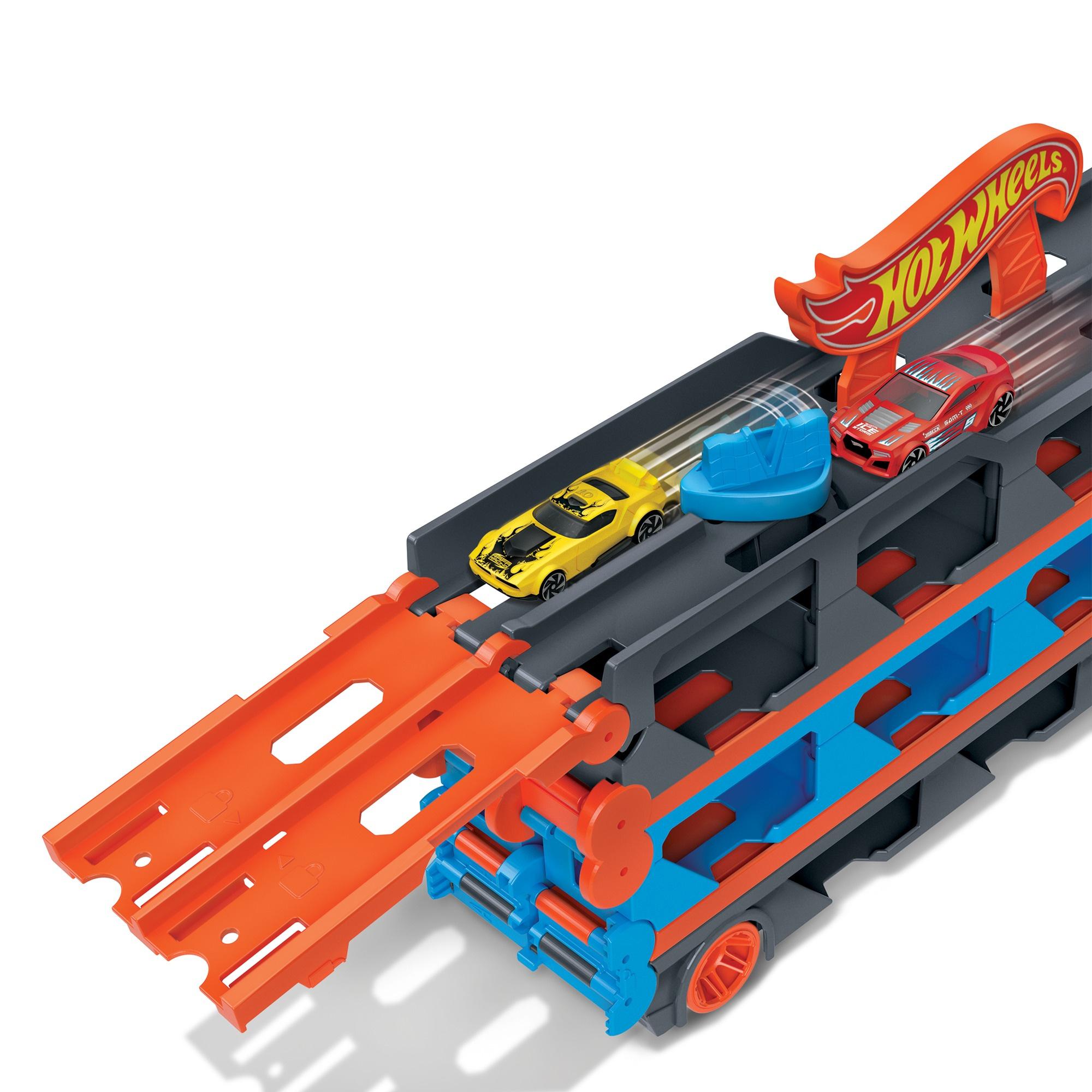 Produktbild Hot Wheels 2-in-1 Rennbahn-Transporter inkl. 3 Spielzeugautos 4 von 7