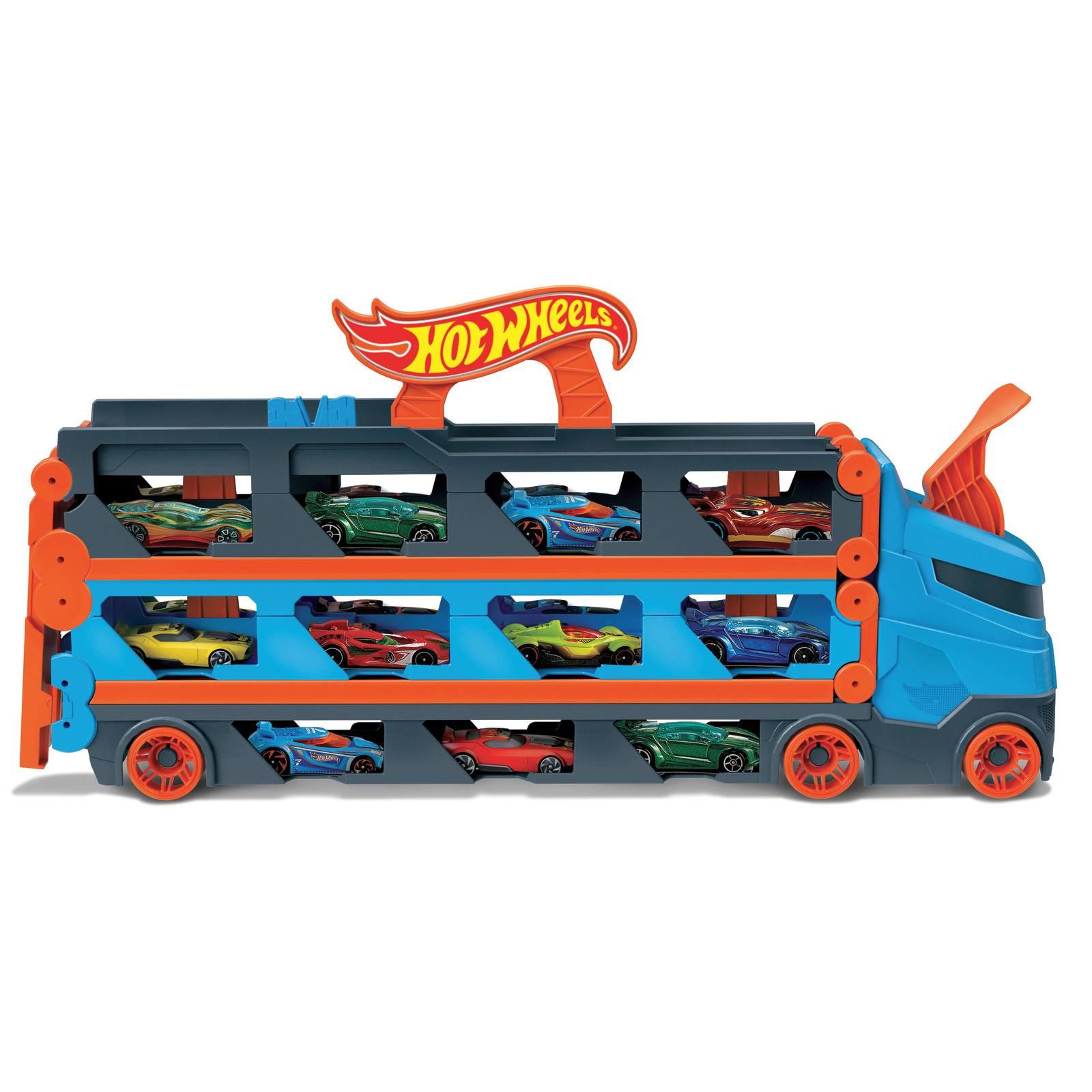 Hot Wheels 2-in-1 Rennbahn-Transporter inkl. 3 Spielzeugautos