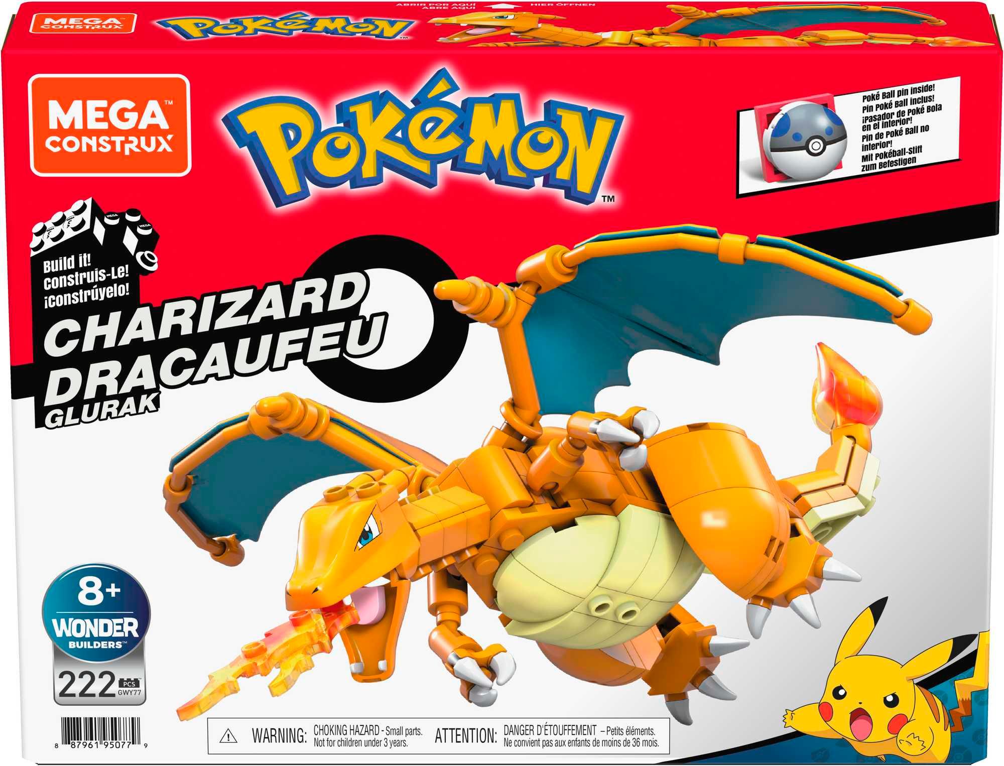 Produktbild Mega  Pokémon Glurak, Bauset, Bausteine, Sammelfigur, 223 Teile 2 von 7