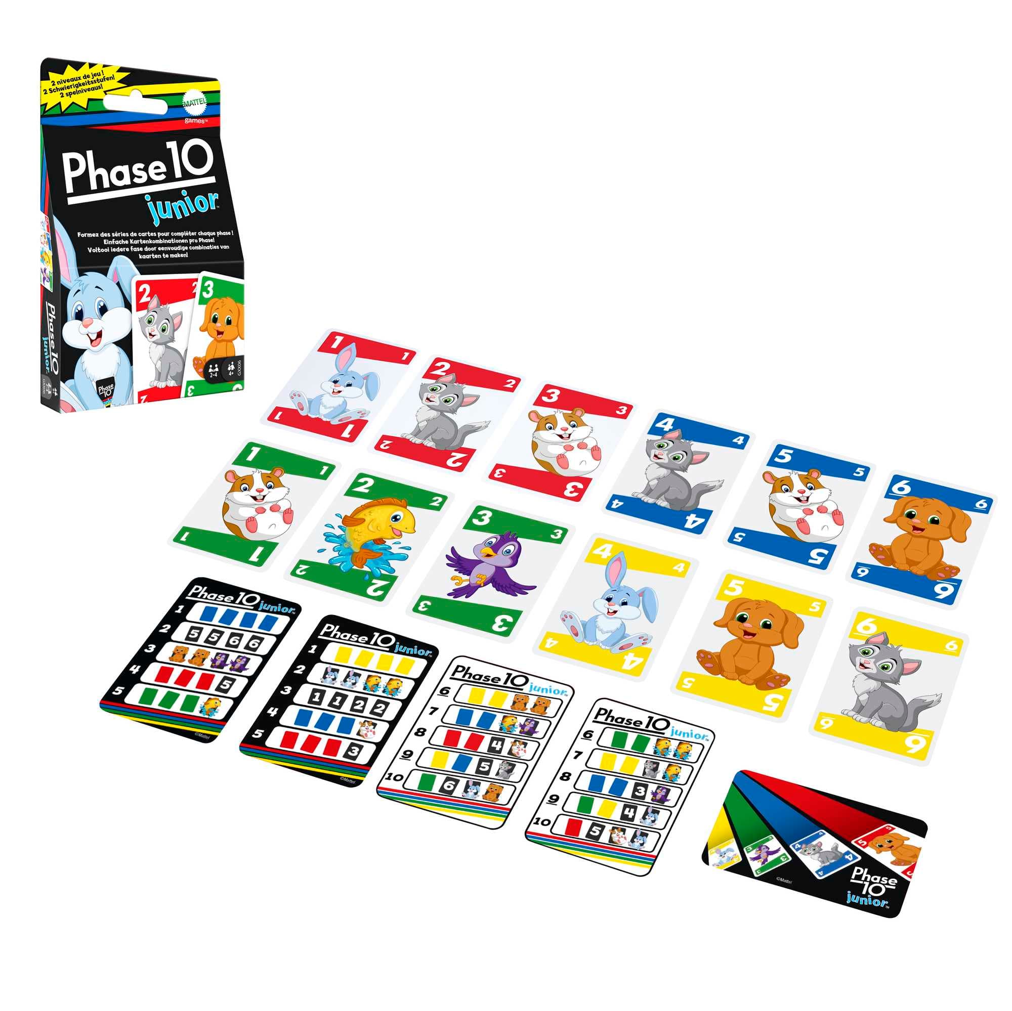 Mattel Games Phase 10 Junior, Kartenspiel, Kinderspiel, Familienspiel