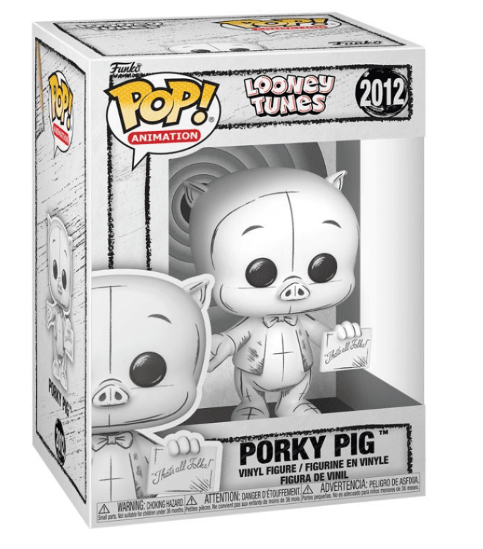 Funko - POP! - Looney Tunes: Sketched – Porky Pig Vinyl