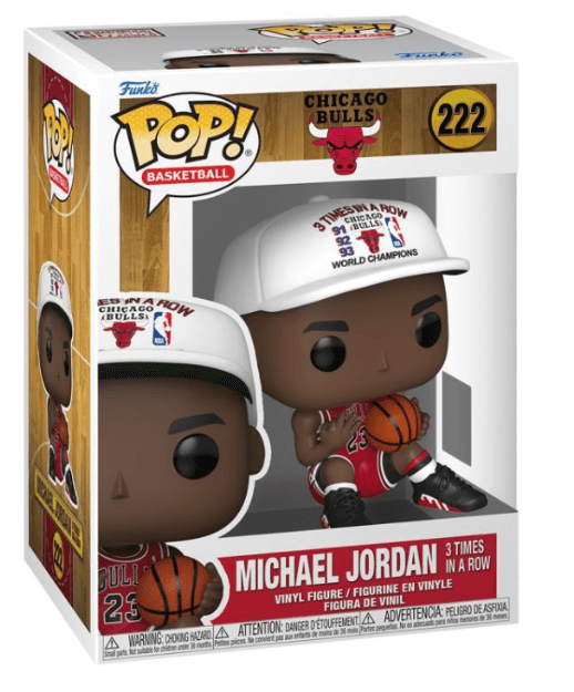 Funko - POP! -  NBA – Michael Jordan Chicago Bulls (3 Times in a Row) Vinyl‑Figur ca. 9cm