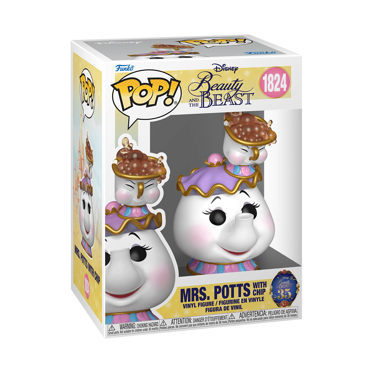 Funko POP! Disney Die Schöne und das Biest – Mrs. Potts mit Chip, Vinylfigur