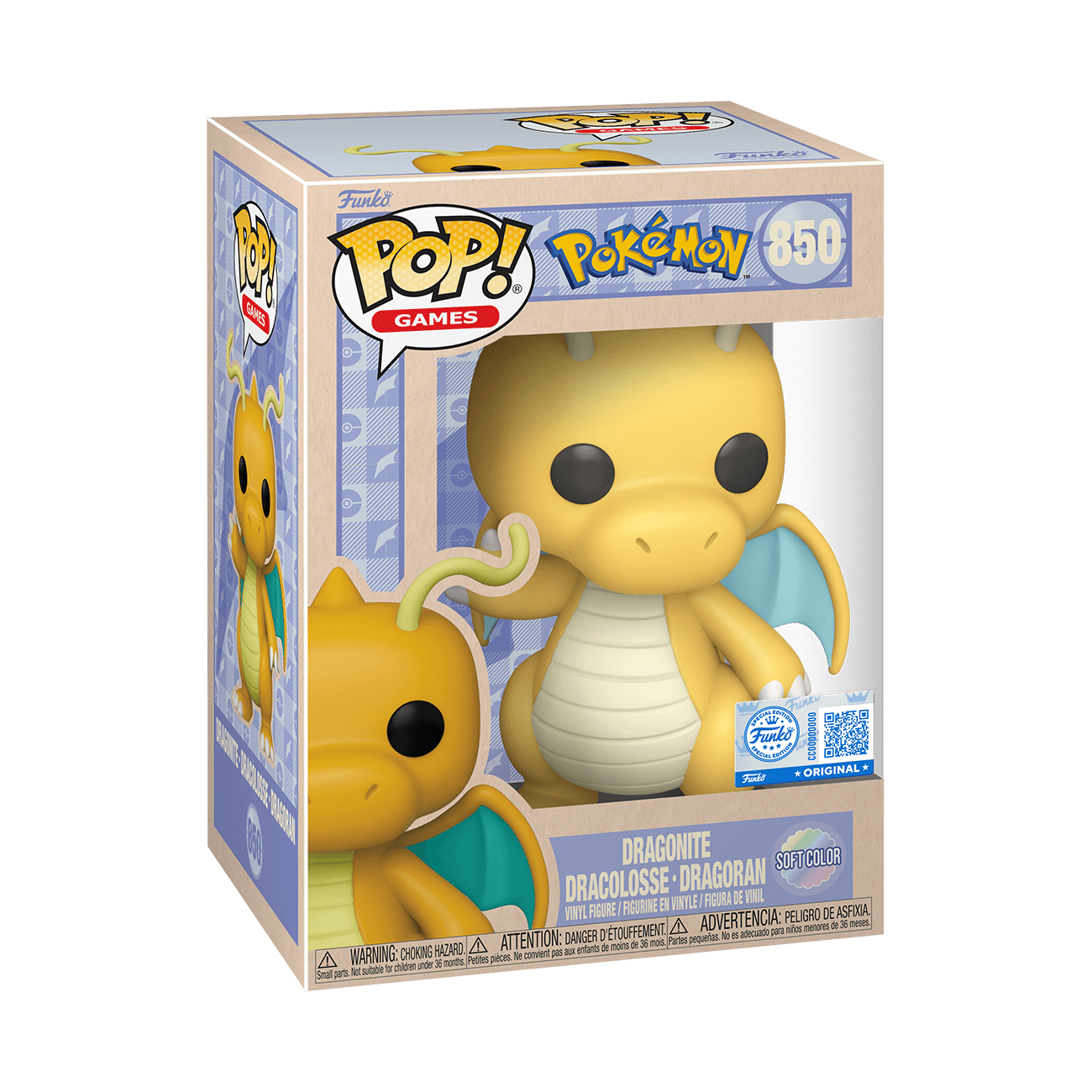 Funko POP! Games Pokémon Dragoran Dragonite Soft Color Vinyl Figur 850