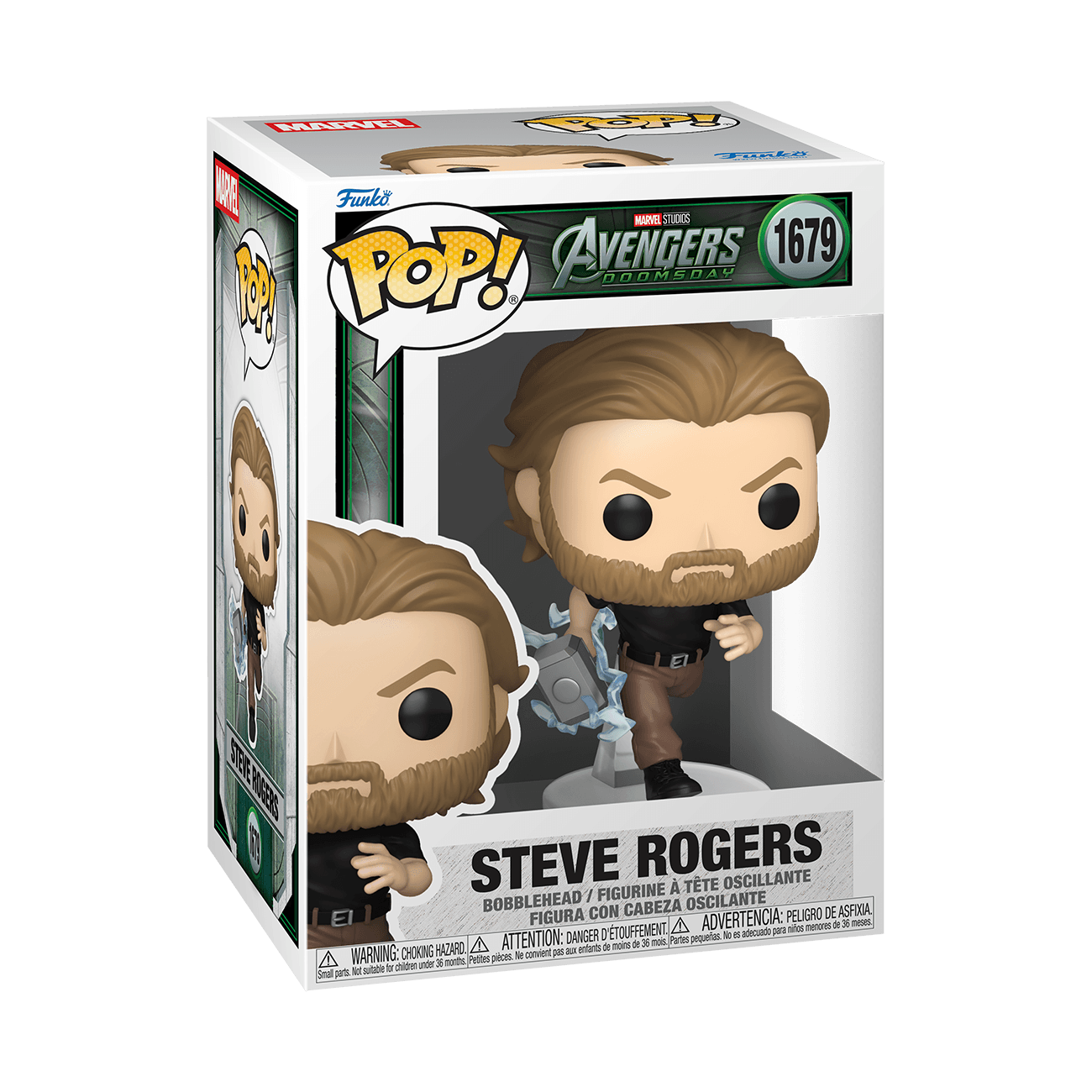 Funko POP! Marvel Avengers: Doomsday Steve Rogers mit Mjölnir Vinylfigur ca. 11,2 cm