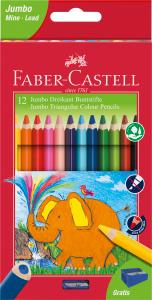 FABER-CASTELL Dreikant-Farbstift Jumbo 12er-Etui