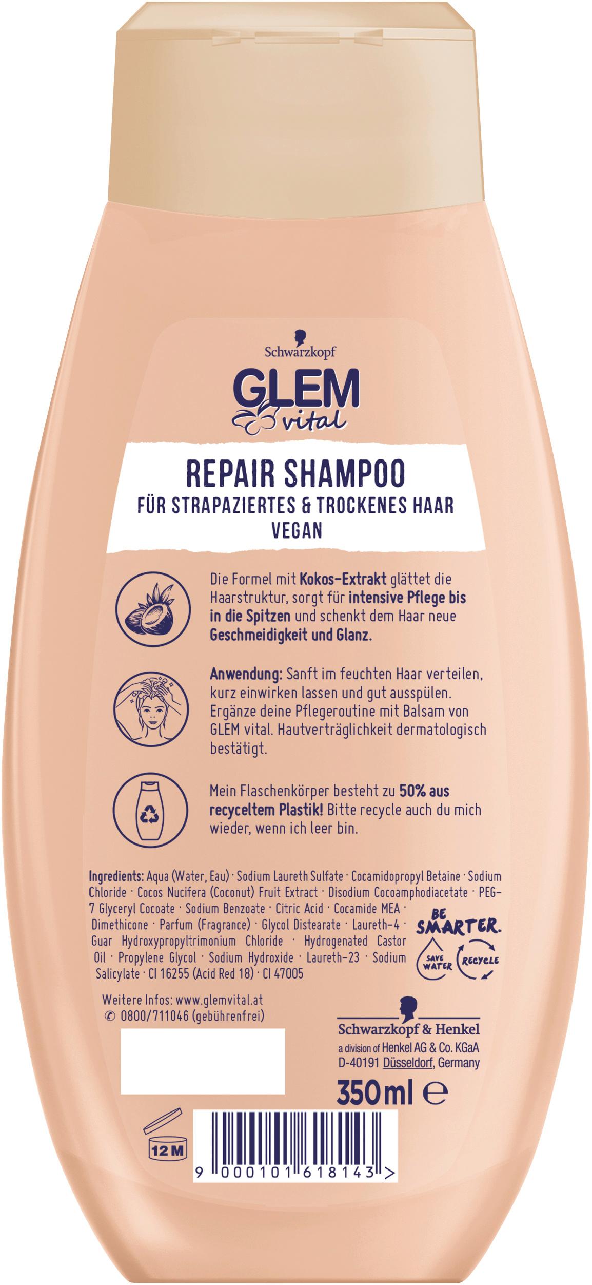 Produktbild Schwarzkopf GLEM vital Repair Shampoo Sheabutter&Kokos 2 von 2