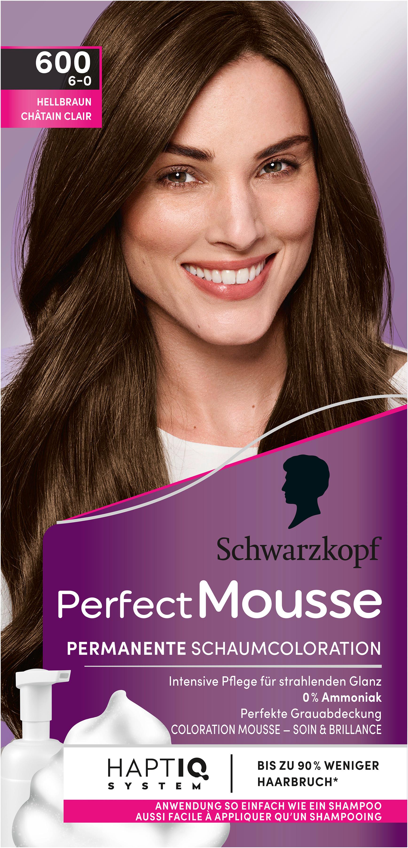 Produktbild Schwarzkopf Perfect Mousse Schaumcoloration 6-0/600 Hellbraun 2 von 3