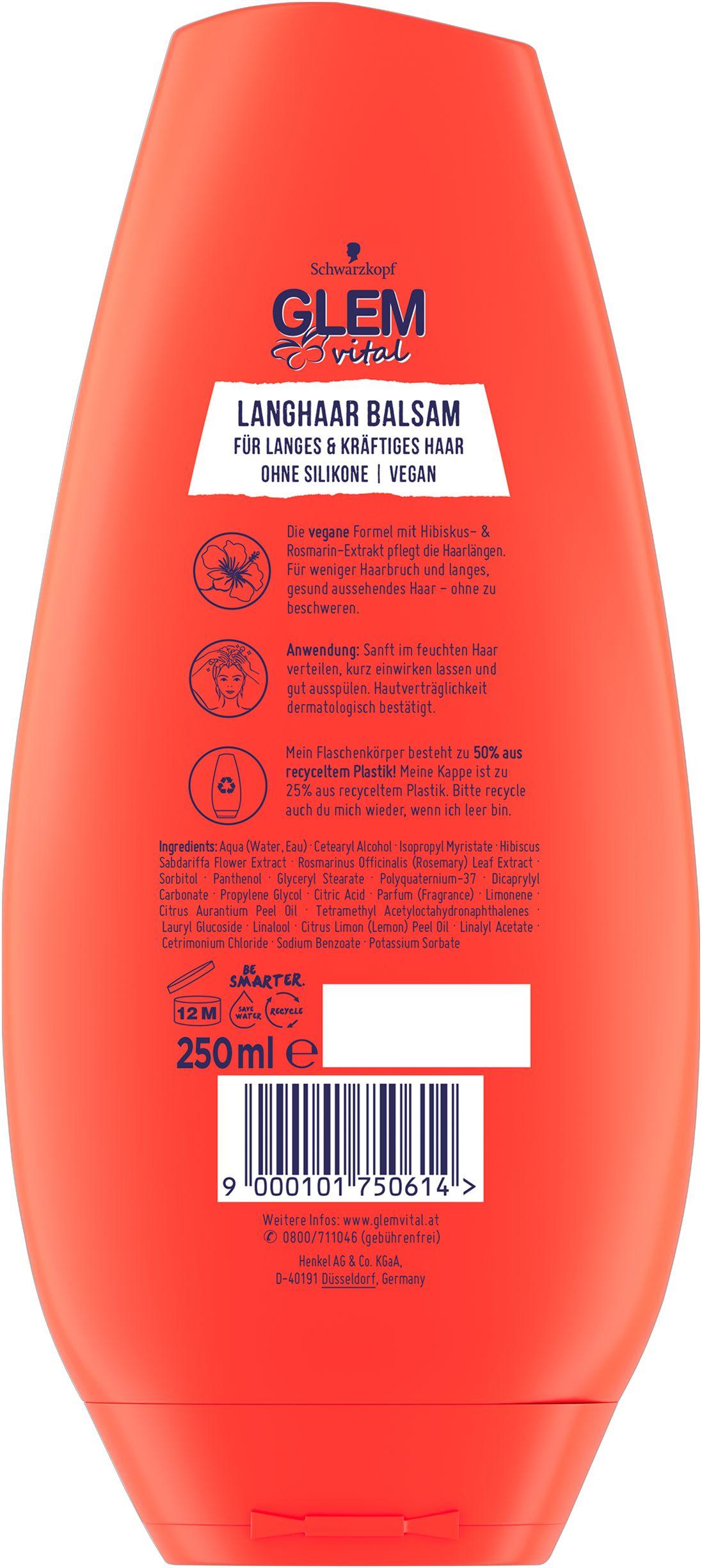 Produktbild Schwarzkopf GLEM vital Langhaar Balsam Hibiskus & Rosmarin 2 von 2