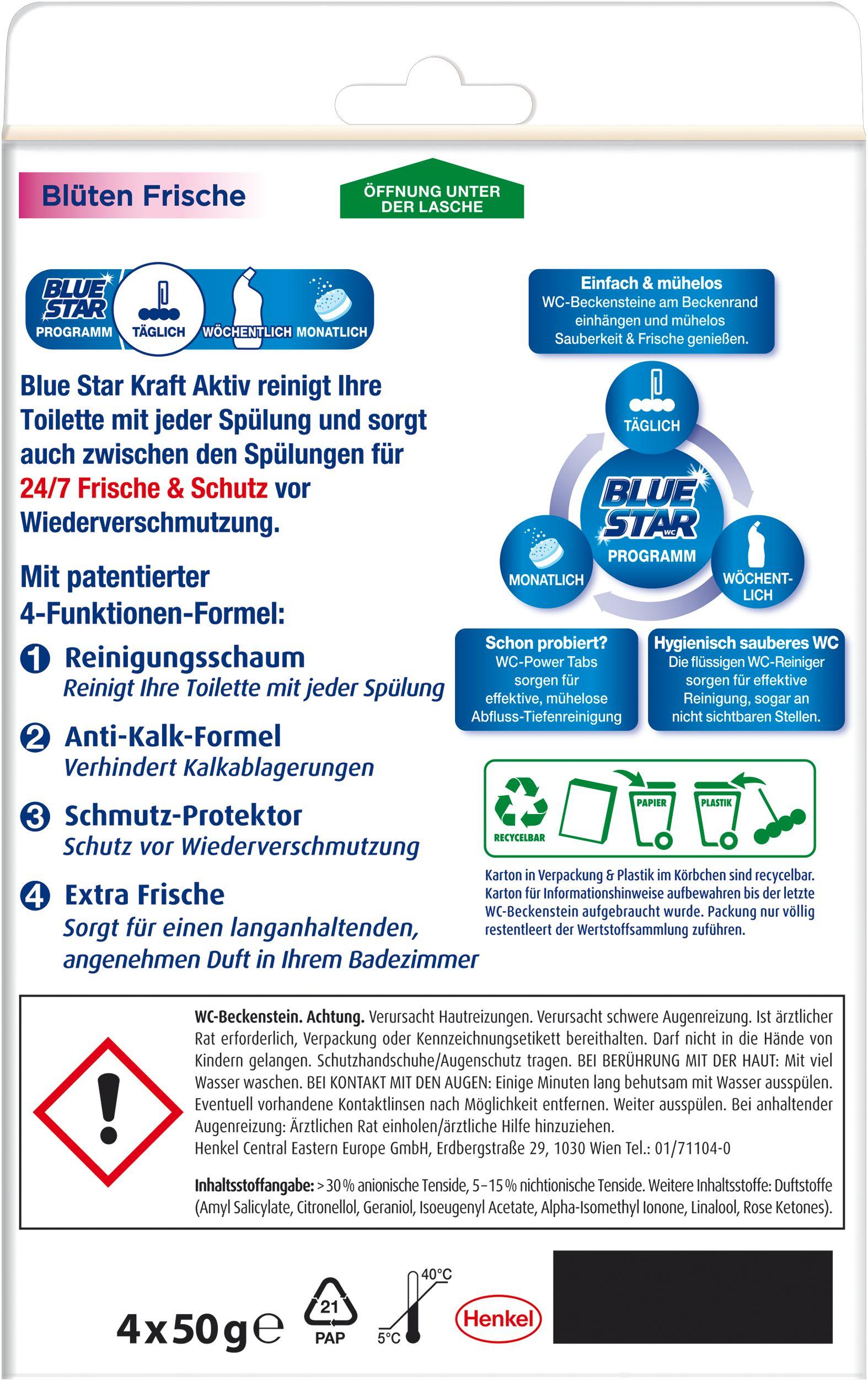 Produktbild Blue Star WC-Steine Kraft Aktiv Blütenfrische 2 von 2