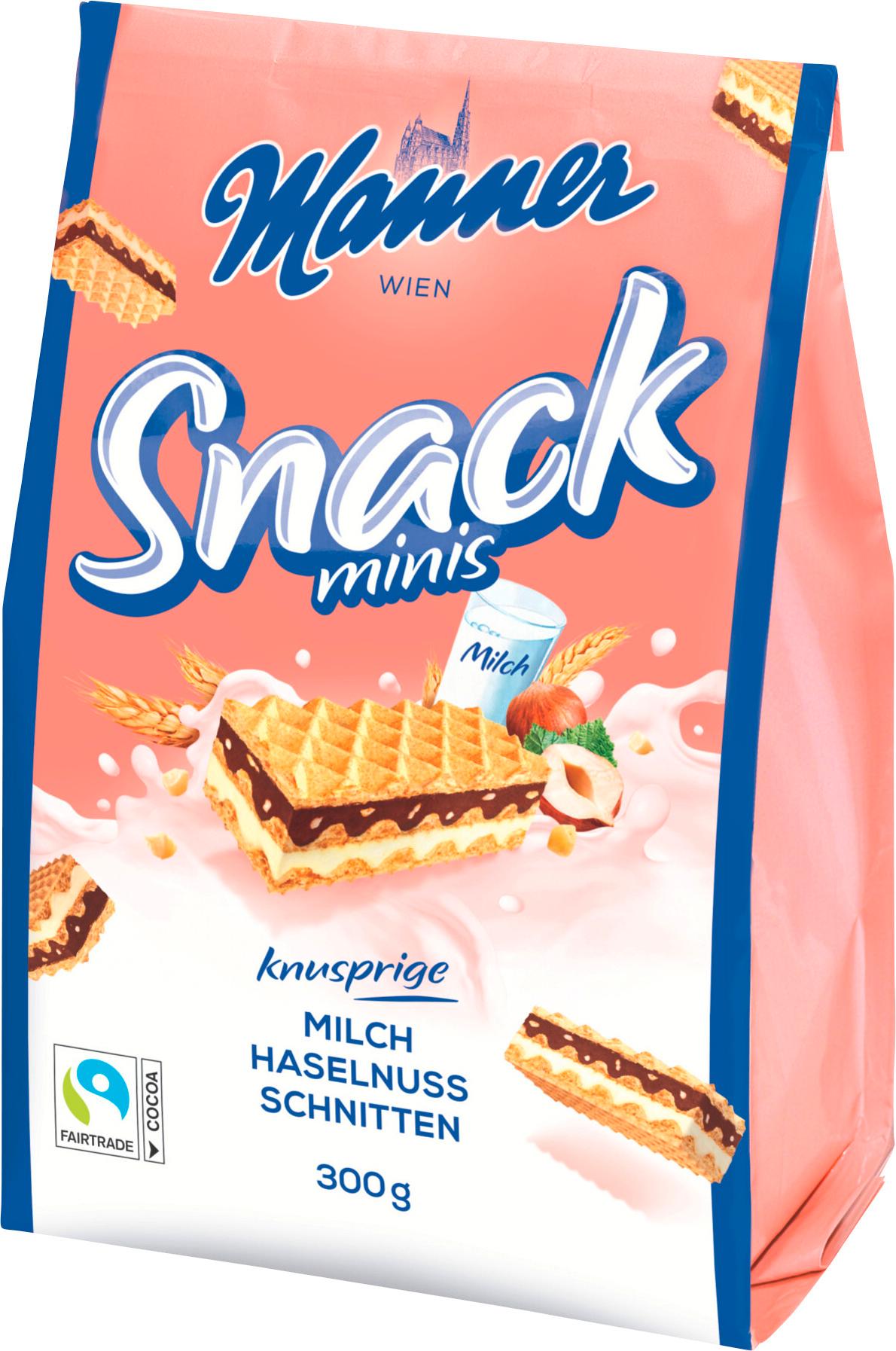 Produktbild Manner Snack Minis Milch Haselnuss Schnitten 3 von 3