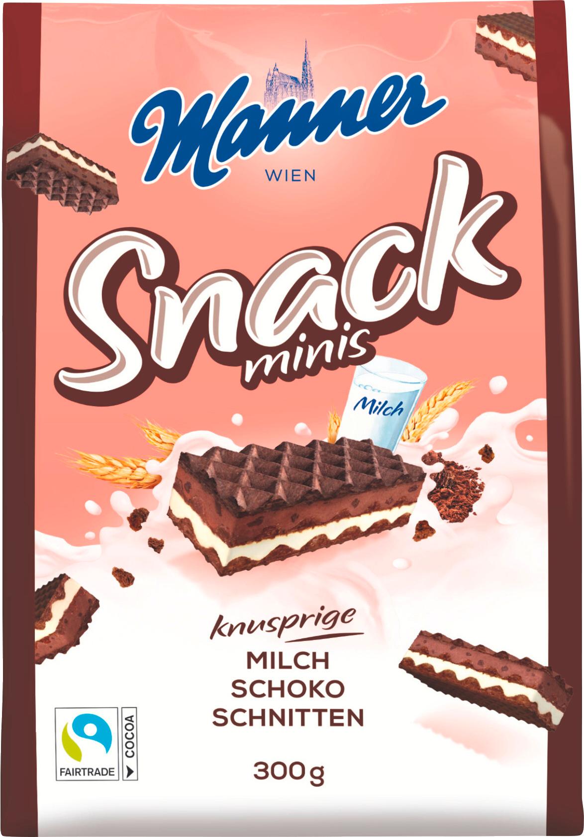 Manner Snack Minis Milch Schoko Schnitten