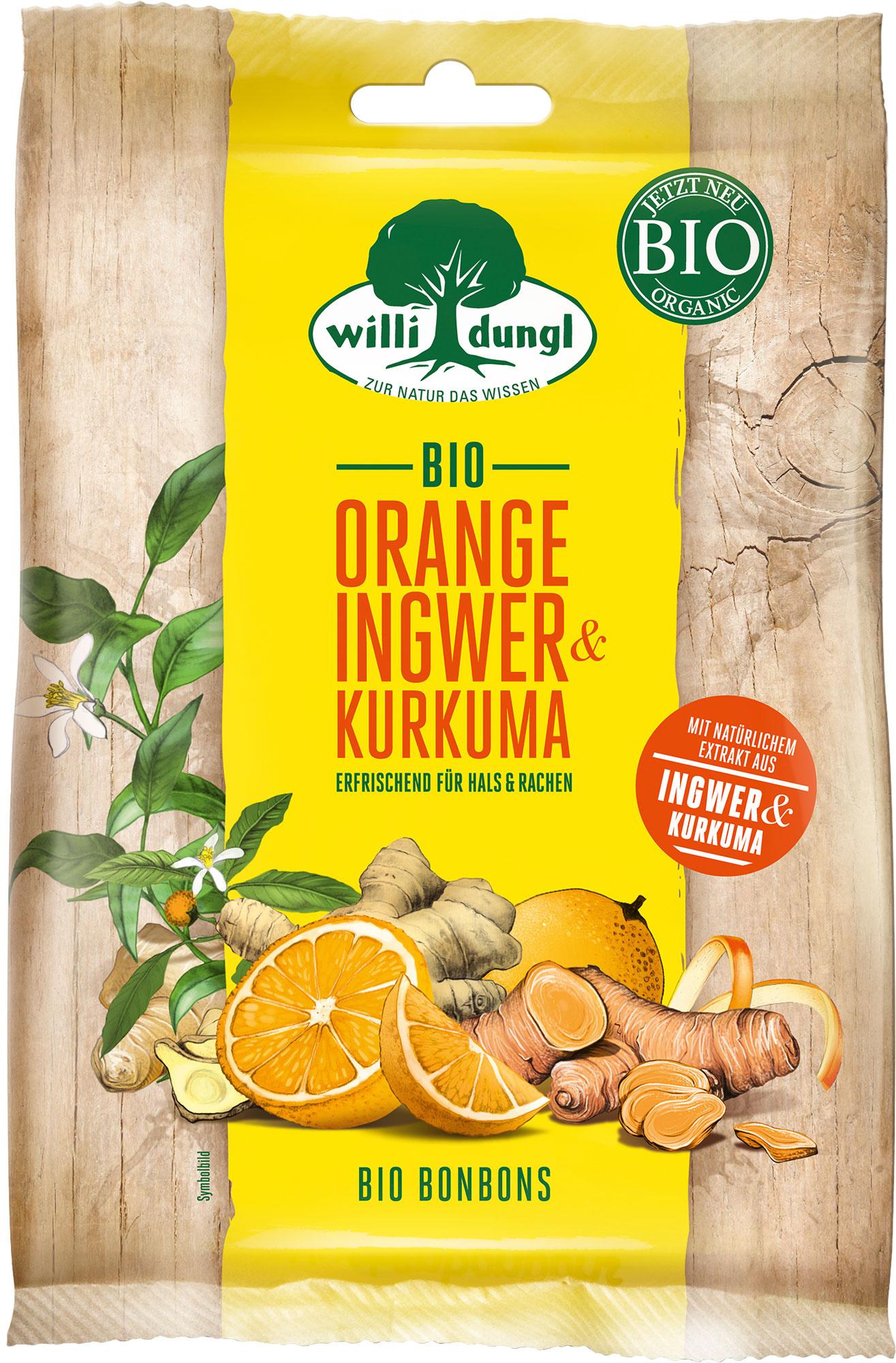 WILLI DUNGL Bio-Bonbons Orange, Ingwer&Kurkuma