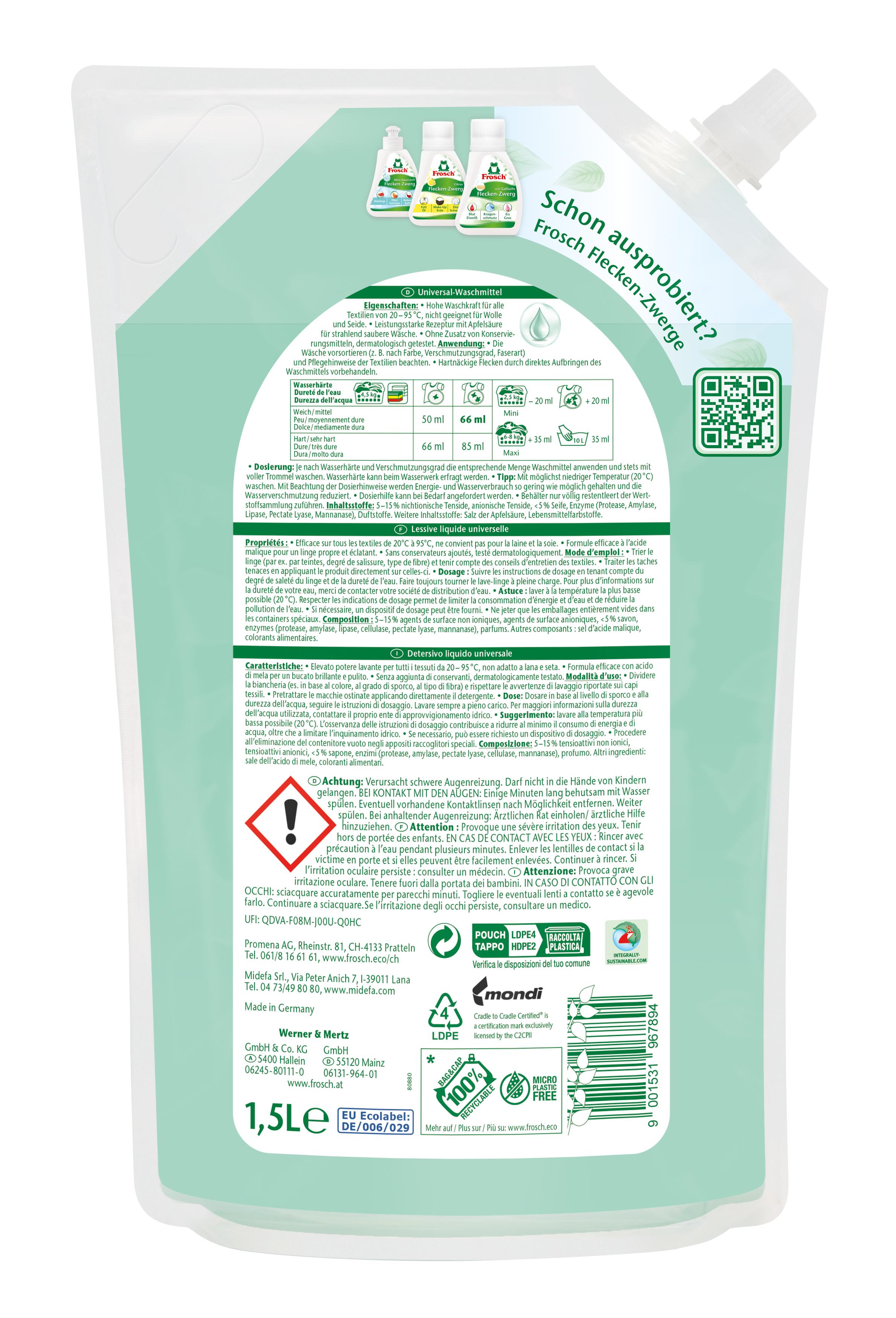 Produktbild Frosch Universal Waschmittel 2 von 2