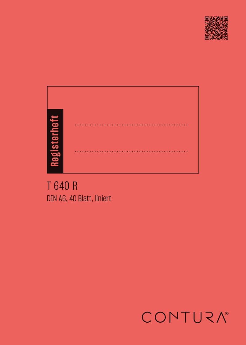 Contura Registerheft T640R A6 40 Blatt 80g/m² 8mm liniert