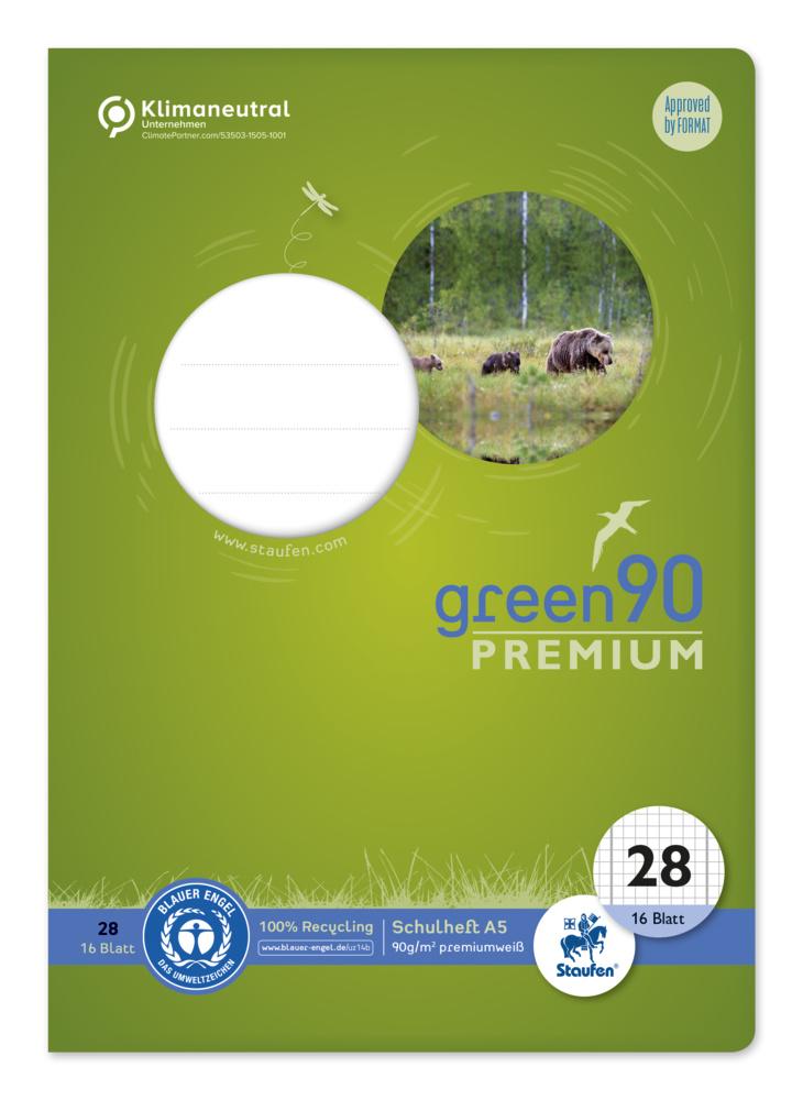 Produktbild Ursus Green Premium Heft A5 16 Blatt Lineatur 28 - 5mm kar mit Randlinien 3 von 3