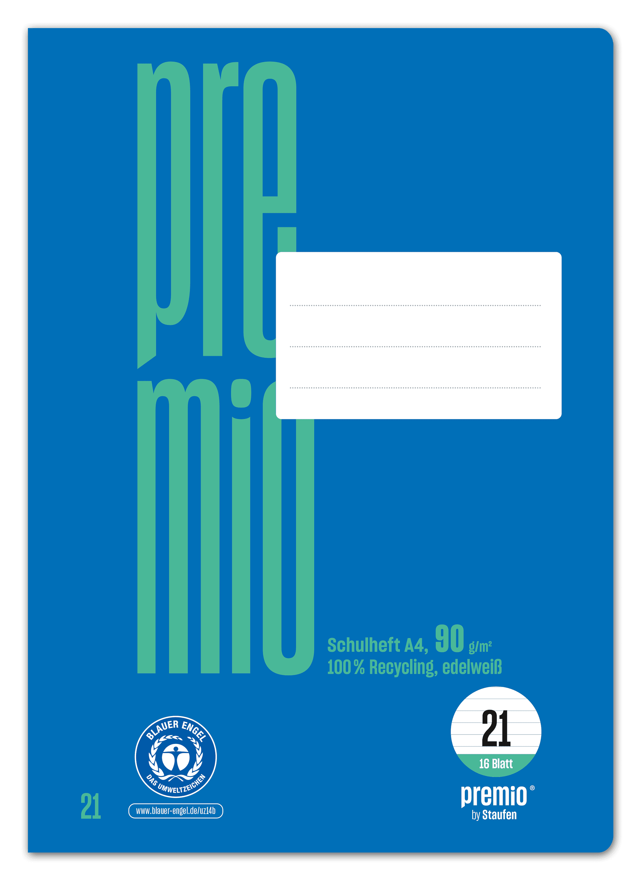 Ursus Green Premium Heft A4 16 Blatt Lineatur 21 liniert